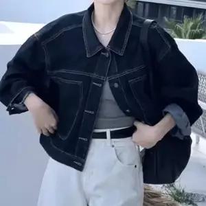 [하프클럽/]청자켓 크롭 봄 가을 오버핏 스티치 자켓