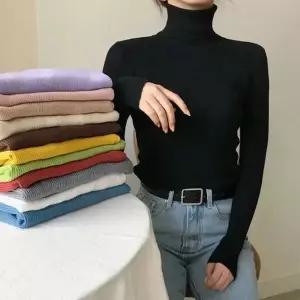 [하프클럽/]골지 슬림 목폴라 폴라티 긴팔 니트티