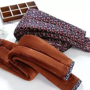 [하프클럽/]융기모 꽃무늬 촌캉스 일바지 겨울 아줌마 바지