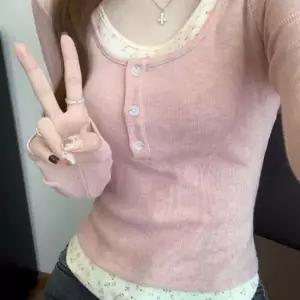 [하프클럽/]라운드넥 레이어드 골지 슬림핏 티셔츠
