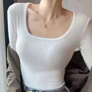 [하프클럽/]골지 슬림 레이어드 긴팔 여성 티셔츠