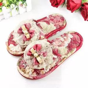 [하프클럽/]여성용 플라워 거실 층간소음 방지 슬리퍼/폭신폭신 발편한 3중