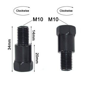 8/10mm M8 M10 시계 방향 미러 어댑터 금속 높이기 후면 볼트 나사 스레드 변환 볼트 오토바이 미러 나사