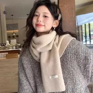 [하프클럽/]니트 머플러 숏 여성 남성 목도리