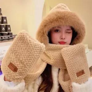 [하프클럽/]후드 목도리 퍼 여성 목 워머 보온