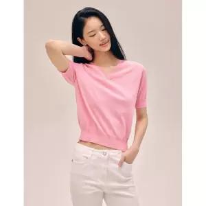 나이스클랍 브이넥 니트 반팔티 N252PWK441 335746