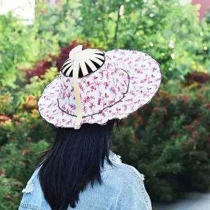 [하프클럽/]대나무 모자 부채 휴대용 접이식 부채