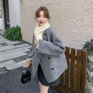 아이언하트 여자 여성 모직 봄 카디건 코트 루즈핏 스타일리시룩카라 KKE1