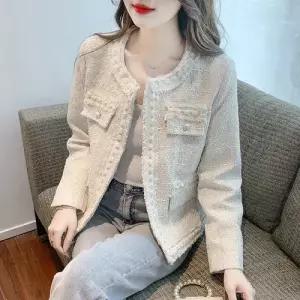 EAMT 여사친 춘추 상의 프린지 헤비 트위드 프렌치 멀티 코트 EUNG3