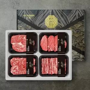 냉장 횡성 한우 1+ 구이 선물세트 등심300g+안심300g+채끝300g+갈비살300g