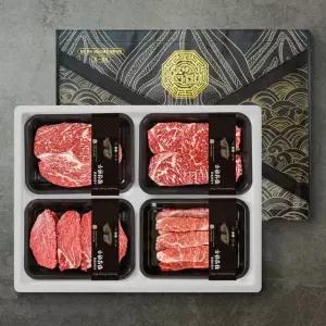 냉장 횡성 한우 1+ 구이 선물세트 등심300g+안심300g+채끝300g+업진살300g