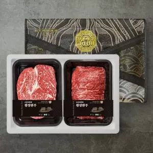 냉장 횡성 한우 1+ 혼합 선물세트 등심300g+불고기300g