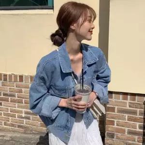 무천도사 데님 여성 여친 가을 장식 자켓 재킷 포켓 코트 KKE3