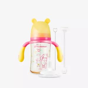 더블하트 이유실감 디즈니 푸 240ml PPSU 젖병/빨대컵 (+핸들)