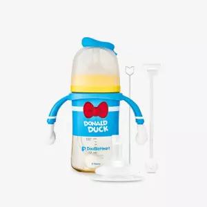 더블하트 이유실감 디즈니 도널드덕 240ml PPSU 젖병/빨대컵 (+핸들)