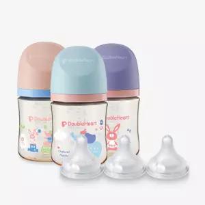 더블하트 PPSU 젖병 모유실감 디어프렌즈 160ml 싱글팩 트리플 세트 (젖병3개+젖꼭지S 3입)