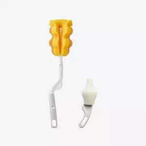 더블하트 모유실감 전용 논스크래치 젖병 스펀지 브러시+젖꼭지브러시(1입) 세트