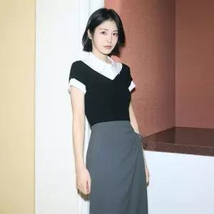 잇미샤 26 SS 레이어드 카라 셔츠 니트탑 ITQ5ZPO850 1057954