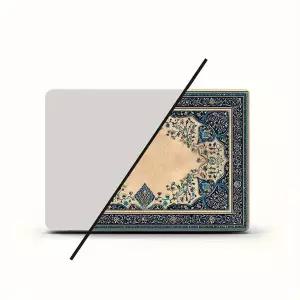 이슬람 꽃 아랍어 서예 노트북 스티커 2개 - 금색파란색검정색흰색 광택 PVC 스크래치 방지 케이스