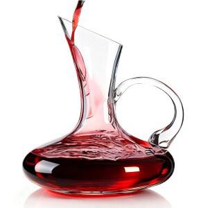 프루트펀치 와인 디캔터, 손잡이가 있는 대형 우아한 100% 무연 크리스탈 유리, 750ML / 25OZ, 애호가를 위한 액세서리 선물, 선물