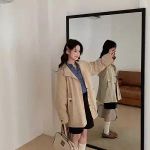 엘럽 여성용 하프 봄 트렌치 코트 차이나 포켓 박템1