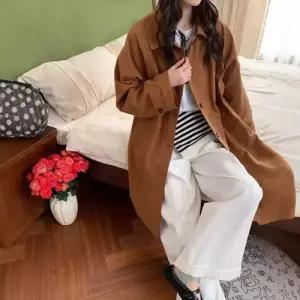 엘럽 여친 롱 봄 칼라 오버핏 코트 트렌치 박템1
