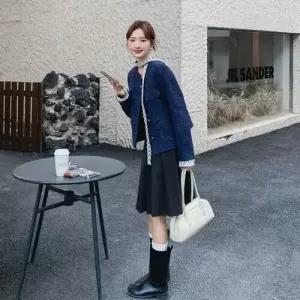 엘럽 여친 봄 쇼트 코트 상의 양털 모피 박템1