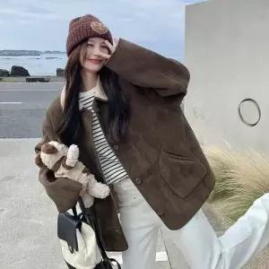 엘럽 여사친 코트 램스울 모피 박템1
