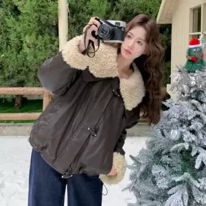 엘럽 여사친 코트 머랭스웨이드 모피 박템1