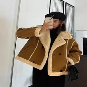 엘럽 여성 트렌드 도톰한 퍼 점 코트 캐시미어 모피 박템1