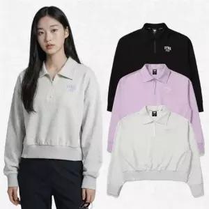 [국내정품] 다이나핏 YWP23219여성 네이밍 면 혼방 하프집업 맨투맨 티셔츠 ( 109,000원) 2555923