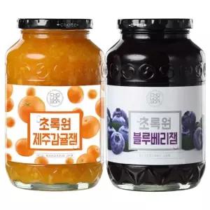 초록원 블루베리잼 1kg 제주감귤잼 베이킹 카페 전자렌지 제과점 빵 오븐