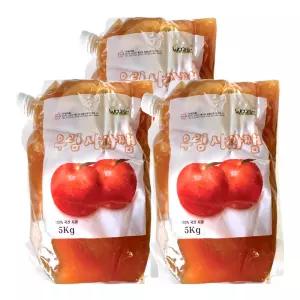 우림 사과쨈 5kg X 3개 (1박스) 대용량 파우치 사과잼 와플잼