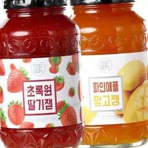 초록원 망고쨈 딸기잼 1kg+파인망고잼 1kg 딸기쨈