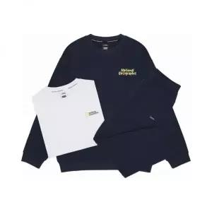 매장정품 NATIONALGEOGRAPHIC 내셔널지오그래픽 NATIONAL GEOGRAPHIC KIDS K265UPB901 맨투맨 3PCS SET NAV