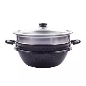 다용도 2단 찜 가마솥 30cm 가마솥 돌솥 뚝배기 무쇠솥