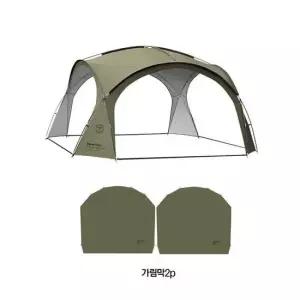 가림막포함 10인용 8 돔쉘터 야외텐트 카키 가림막포함