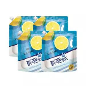 웅진 바바 블루레몬에이드 파우치 1.5L 4개 음료 대용량