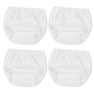 조요로이 4PCS 기저귀 커버 속옷 방수 훈련용 고무 배변 재사용 3T 부드러운 가능한 바지 흰색 유니 플라스틱 여자