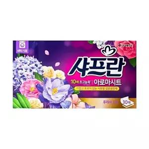 [엘지생활건강]고품질 ToB 샤프란 세탁기용 아로마시트 30매 핑크센세이션 빨래 뺄레 향기 건조 WFM29P2