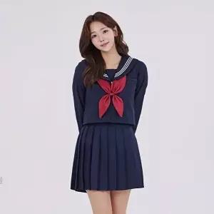 [교복몰]고품질 ToB 화이트 세줄라인 네이비 세라복 세트(긴팔) 교복 학생 세라복대여 세라복코스프레 교