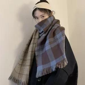 클래식 체크 양면 빅머플러 겨울 여성 방한 목도리