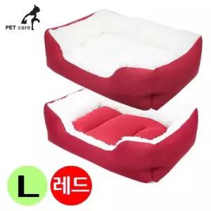 대 무아지경 방석 레드 사각하우스 강아지 하우스 방석 쿠션