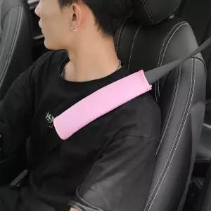 벨트 커버 자동차 쿠션 소프트 드라이빙 패드 아이스 실크 원단 보호 조명 회전 핑크 블랙