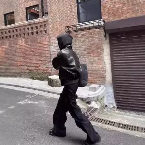 남자 블랙 캐주얼 레더 자켓 상의 다운 집업 항공 여자친구가 숏 숄더 좋아하는 고급 푸조가죽 점퍼 MODU1