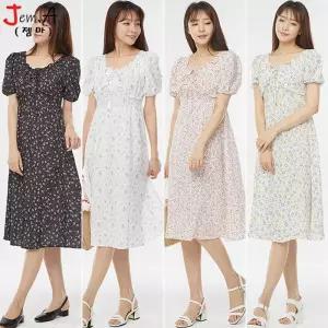 [젬마][젬마/Jem.A] 플라워 스퀘어 롱 원피스