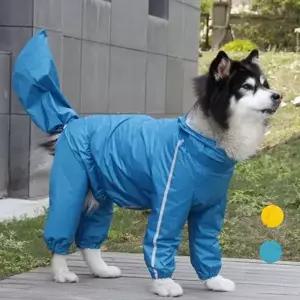 강아지 대형견 레인코트 후드 대형견 우비 바람막이 비옷 산책