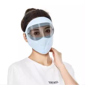 스포츠 안면 마스크 얼굴햇빛가리개 골프 자외선차단 자전거 여름 냉감 블루