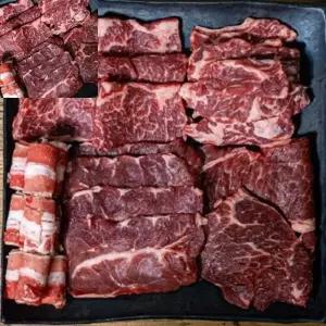칠 소고기 세트 1.2KG 살치살 갈비살 부채살 등심 우삼겹 모둠부위 살코기 구이용