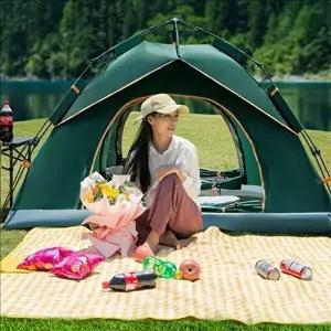 [조영]자동 팝업 캠핑 원터치 텐트 3-4인용 원터치 텐트 경량 낚시-WFNZBGZ